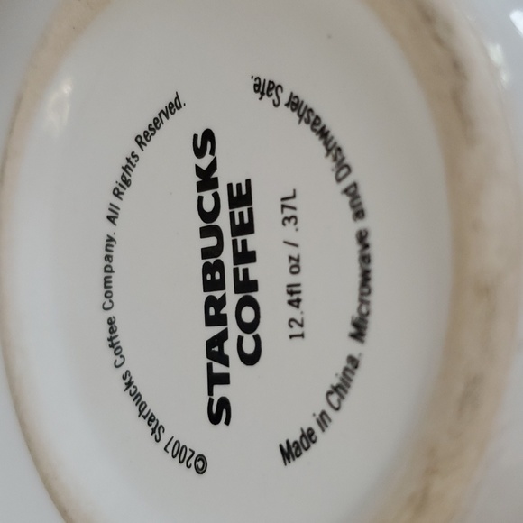 2007 Starbucks Cup Mug Coffee Tea Cocoa Hot 12.4 Fluid Ounces White Ceramic - Picture 9 of 10